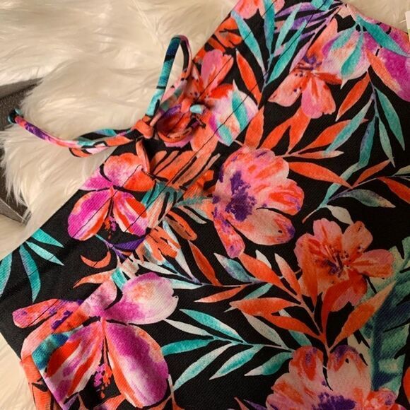 New Agnes & Dora hibiscus flower print skirt with tie waist stretch‎ - Picture 6 of 6